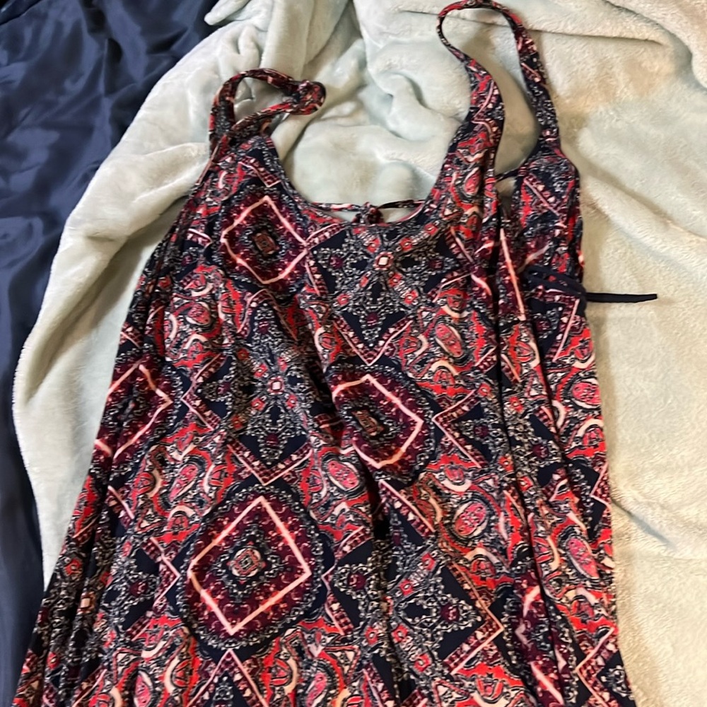 Flowy spaghetti strap tie back